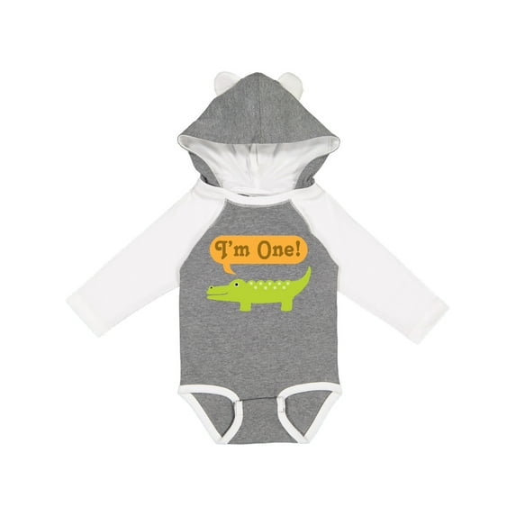 Inktastic 1st Birthday Alligator Jungle Boys or Girls Long Sleeve Baby Bodysuit