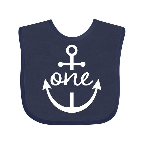 Inktastic 1st Birthday Anchor Nautical Boys or Girls Baby Bib