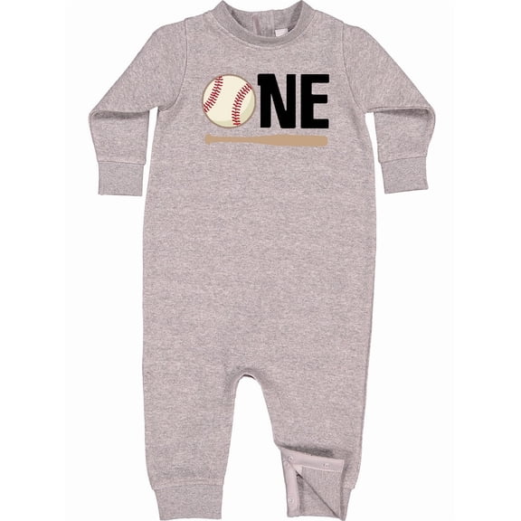 Inktastic 1st Birthday Baseball Boys First Baby Fleece Romper