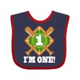 thumbnail image 1 of Inktastic 1st Birthday Baseball Party Boys Boys Baby Bib, 1 of 4