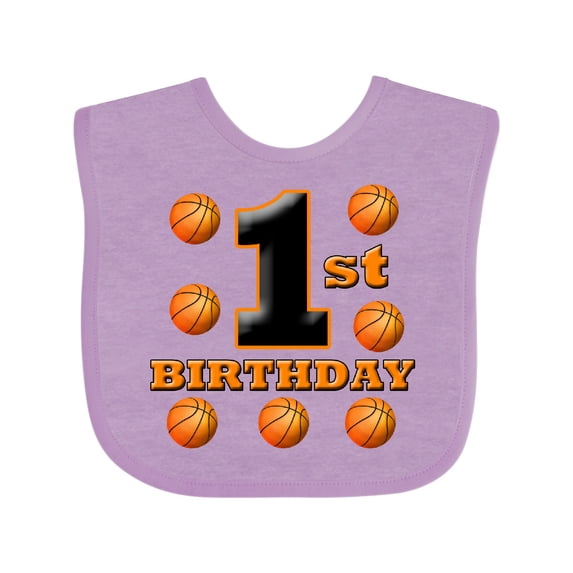 Inktastic 1st Birthday Basketball Boys or Girls Baby Bib