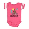 thumbnail image 1 of Inktastic 1st Birthday Bear on Bicycle 1 Year Old Boys or Girls Baby Bodysuit, 1 of 5