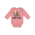 thumbnail image 1 of Inktastic 1st Birthday Bear on Bicycle 1 Year Old Boys or Girls Long Sleeve Baby Bodysuit, 1 of 5