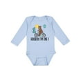 thumbnail image 1 of Inktastic 1st Birthday Bear on Bicycle 1 Year Old Boys or Girls Long Sleeve Baby Bodysuit, 1 of 5
