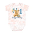 thumbnail image 1 of Inktastic 1st Birthday Bear with Cake and Balloons Boys or Girls Baby Bodysuit, 1 of 5