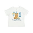 thumbnail image 1 of Inktastic 1st Birthday Bear with Cake and Balloons Boys or Girls Baby T-Shirt, 1 of 5
