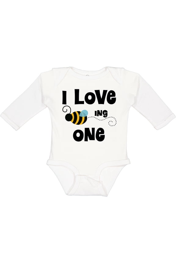 1st Birthday Bee Boys or Girls Long Sleeve Baby Bodysuit