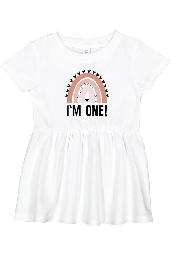 1st Birthday Boho Rainbow One Year Old Girls Baby Dress