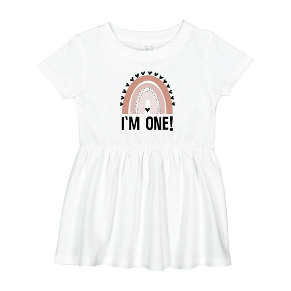 Inktastic 1st Birthday Boho Rainbow One Year Old Girls Baby Dress