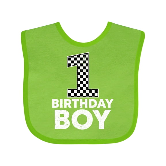 Inktastic 1st Birthday Boy Checkered Number Boys Baby Bib