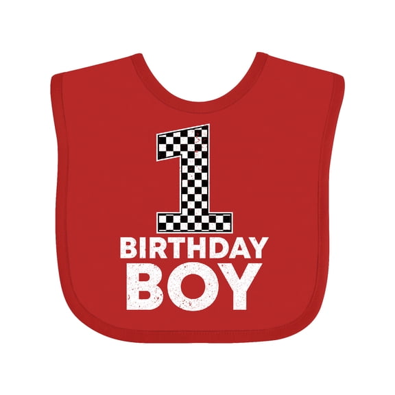 Inktastic 1st Birthday Boy Checkered Number Boys Baby Bib
