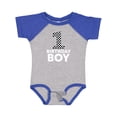 thumbnail image 1 of Inktastic 1st Birthday Boy Checkered Number Boys Baby Bodysuit, 1 of 5