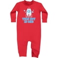 thumbnail image 1 of Inktastic 1st Birthday Boy Rocket Ship Baby Fleece Romper, 1 of 4