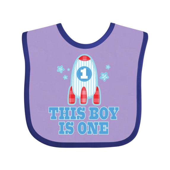 Inktastic 1st Birthday Boy Rocket Ship Boys Baby Bib
