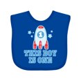 thumbnail image 1 of Inktastic 1st Birthday Boy Rocket Ship Boys Baby Bib, 1 of 4
