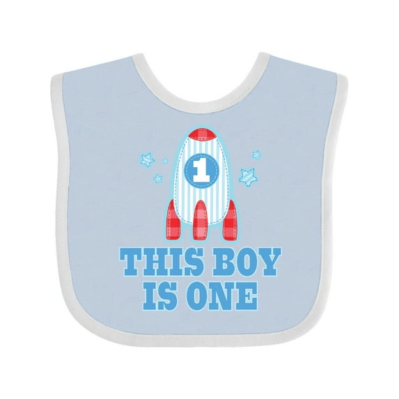 Inktastic 1st Birthday Boy Rocket Ship Boys Baby Bib