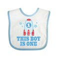 thumbnail image 1 of Inktastic 1st Birthday Boy Rocket Ship Boys Baby Bib, 1 of 4