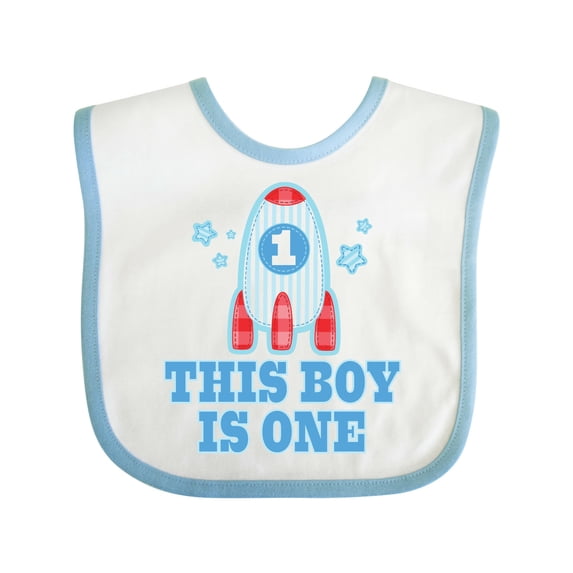 Inktastic 1st Birthday Boy Rocket Ship Boys Baby Bib