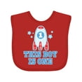 thumbnail image 1 of Inktastic 1st Birthday Boy Rocket Ship Boys Baby Bib, 1 of 4