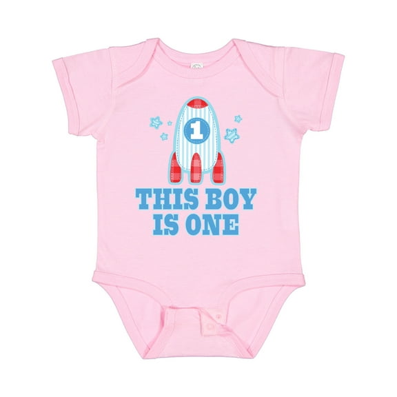 Inktastic 1st Birthday Boy Rocket Ship Boys Baby Bodysuit