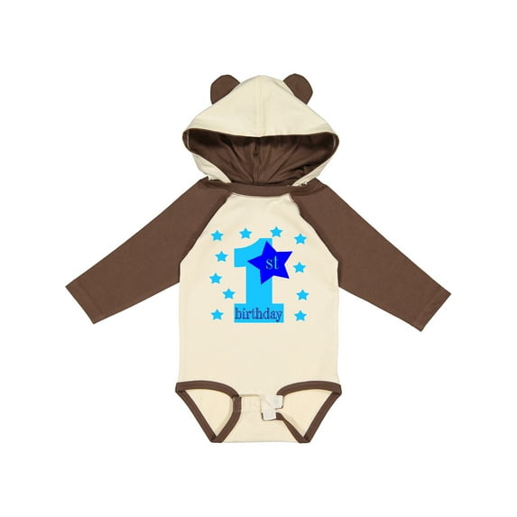 Inktastic 1st Birthday Boy Stars Boys Long Sleeve Baby Bodysuit