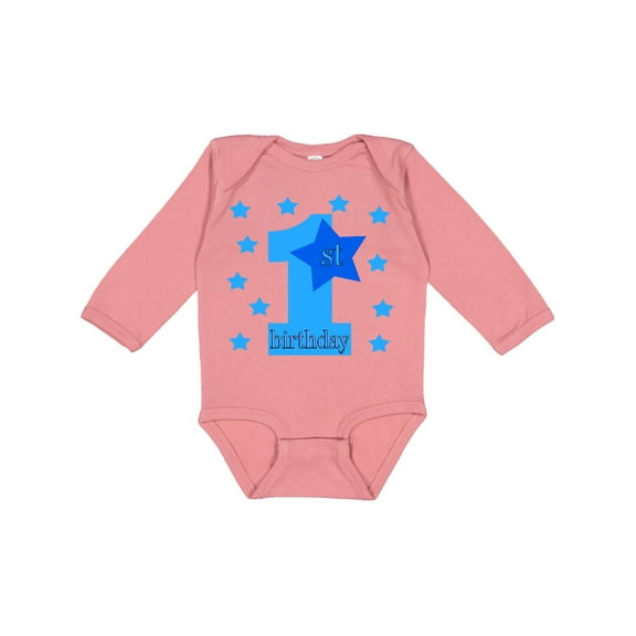 Inktastic 1st Birthday Boy Stars Boys Long Sleeve Baby Bodysuit