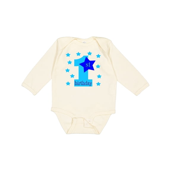 Inktastic 1st Birthday Boy Stars Boys Long Sleeve Baby Bodysuit