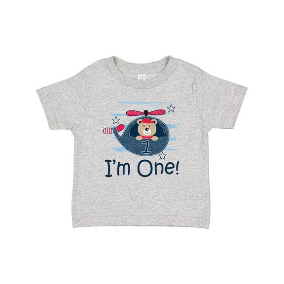 Inktastic 1st Birthday Boys Helicopter 1 Year Old Boys Baby T-Shirt