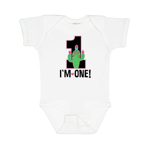 Inktastic 1st Birthday Cactus Cute Girls 1 Year Old Girls Baby Bodysuit
