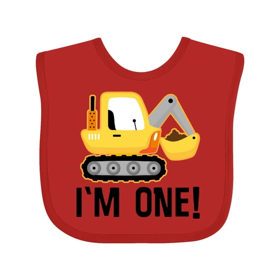 Inktastic 1st Birthday Construction Truck Boy Boys Baby Bib