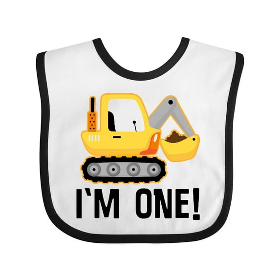 Inktastic 1st Birthday Construction Truck Boy Boys Baby Bib