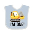 thumbnail image 1 of Inktastic 1st Birthday Construction Truck Boy Boys Baby Bib, 1 of 4