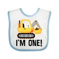 thumbnail image 1 of Inktastic 1st Birthday Construction Truck Boy Boys Baby Bib, 1 of 4