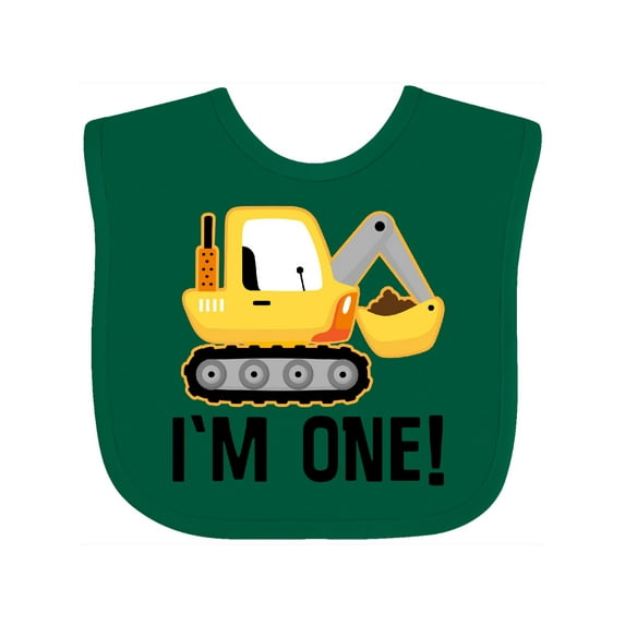 Inktastic 1st Birthday Construction Truck Boy Boys Baby Bib