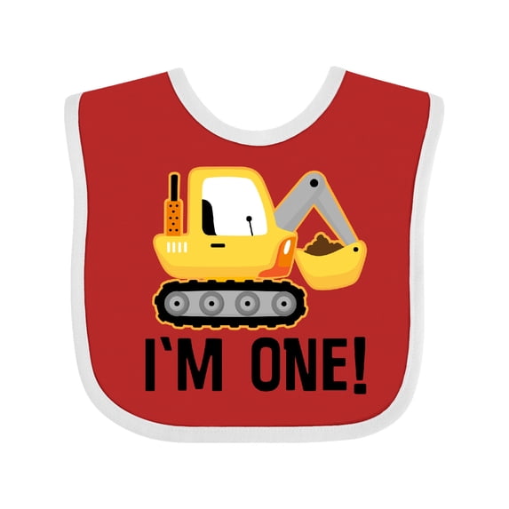 Inktastic 1st Birthday Construction Truck Boy Boys Baby Bib