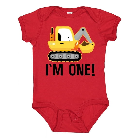 Inktastic 1st Birthday Construction Truck Boy Boys Baby Bodysuit