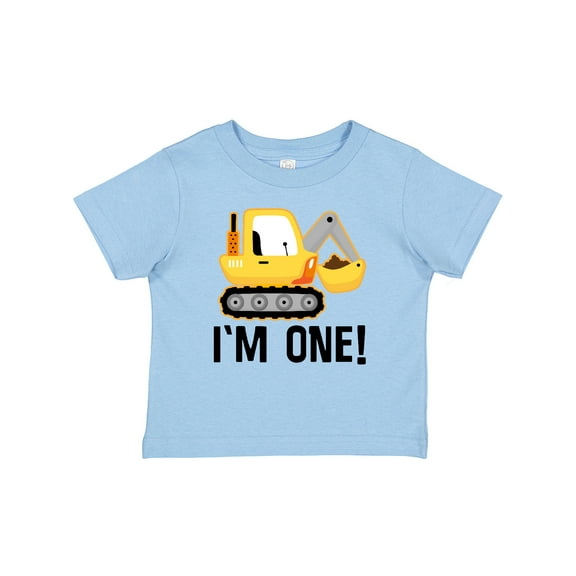 Inktastic 1st Birthday Construction Truck Boy Boys Baby T-Shirt