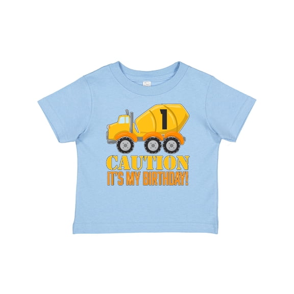 Inktastic 1st Birthday Construction Truck Cement Mixer Boys or Girls Baby T-Shirt