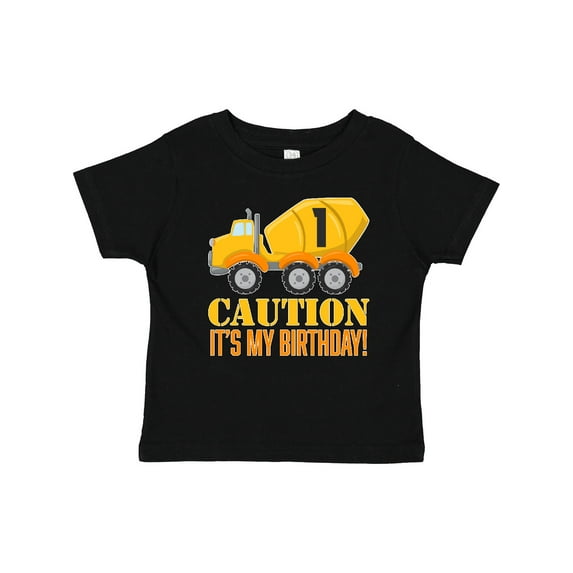 Inktastic 1st Birthday Construction Truck Cement Mixer Boys or Girls Baby T-Shirt