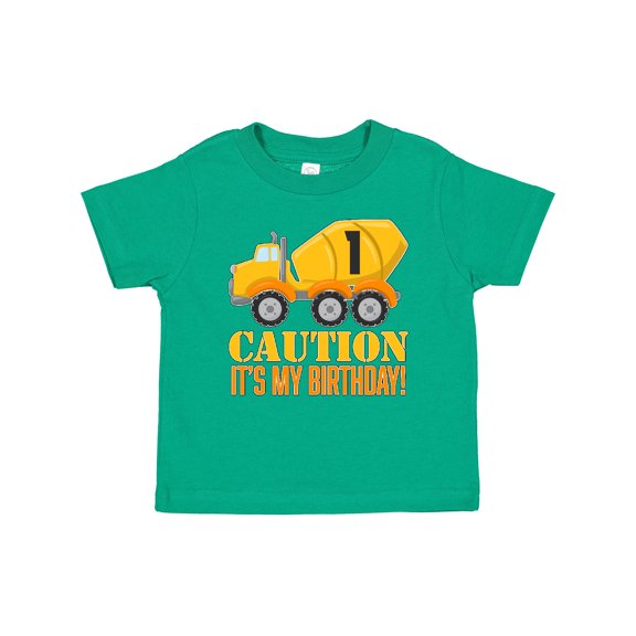 Inktastic 1st Birthday Construction Truck Cement Mixer Boys or Girls Baby T-Shirt