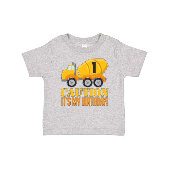 Inktastic 1st Birthday Construction Truck Cement Mixer Boys or Girls Baby T-Shirt