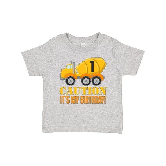 Inktastic 1st Birthday Construction Truck Cement Mixer Boys or Girls Baby T-Shirt