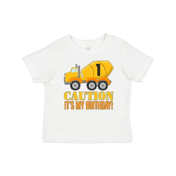 Inktastic 1st Birthday Construction Truck Cement Mixer Boys or Girls Baby T-Shirt
