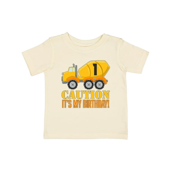 Inktastic 1st Birthday Construction Truck Cement Mixer Boys or Girls Baby T-Shirt