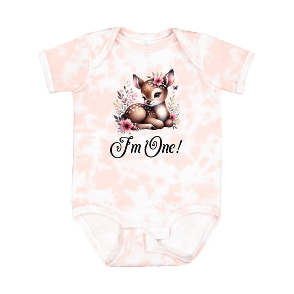 Inktastic 1st Birthday Cottagecore Baby Girl Deer Girls Baby Bodysuit