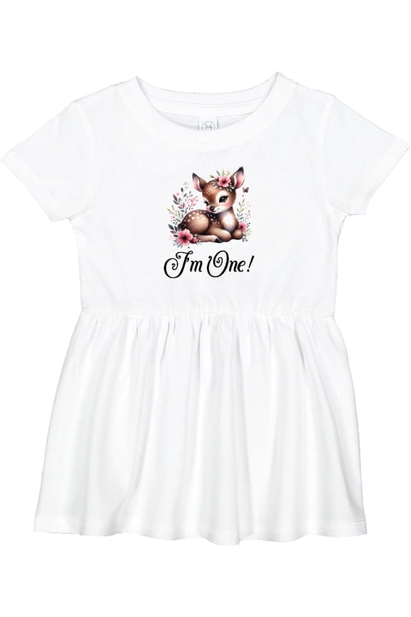 1st Birthday Cottagecore Baby Girl Deer Girls Baby Dress