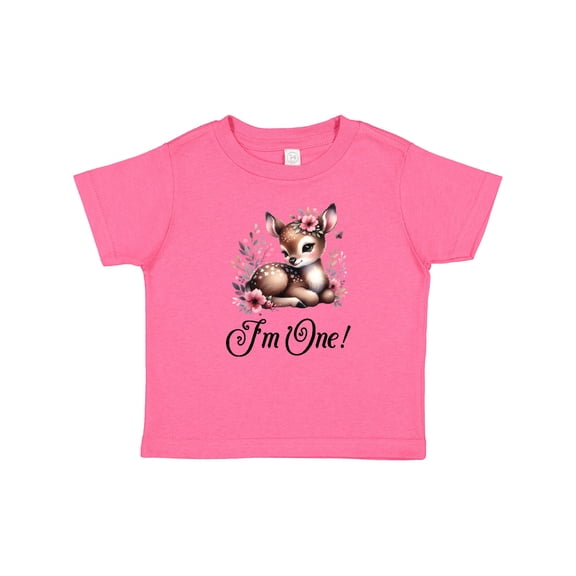 Inktastic 1st Birthday Cottagecore Baby Girl Deer Girls Baby T-Shirt