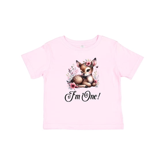 Inktastic 1st Birthday Cottagecore Baby Girl Deer Girls Baby T-Shirt