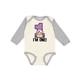 thumbnail image 1 of Inktastic 1st Birthday Cow Farm Party Girls 1 Year Old Girls Long Sleeve Baby Bodysuit, 1 of 5