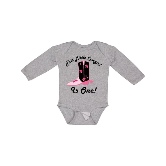 Inktastic 1st Birthday Cowgirl is One Girls Long Sleeve Baby Bodysuit